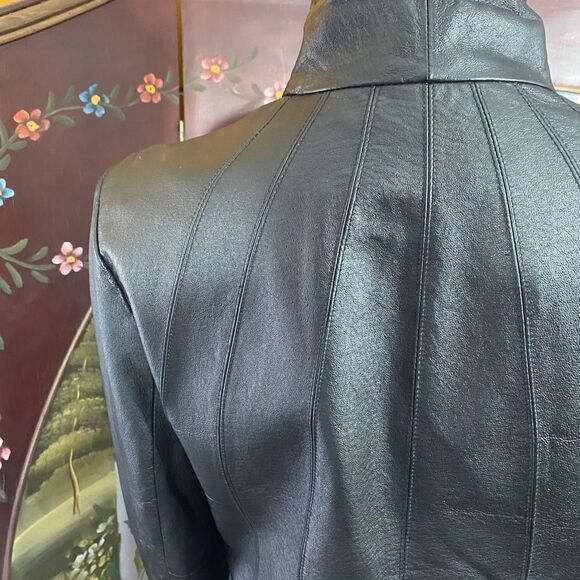 East 5th Black Leather Jacket Small - Picture 8 of 9